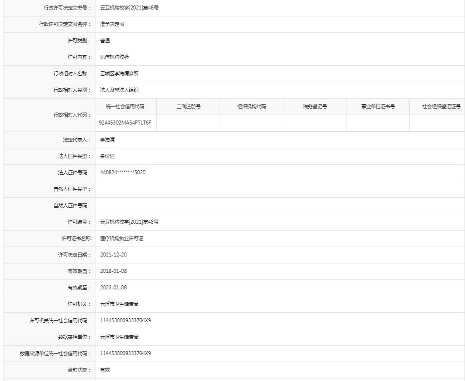 医疗机构校验【云城区李海清诊所】.jpg